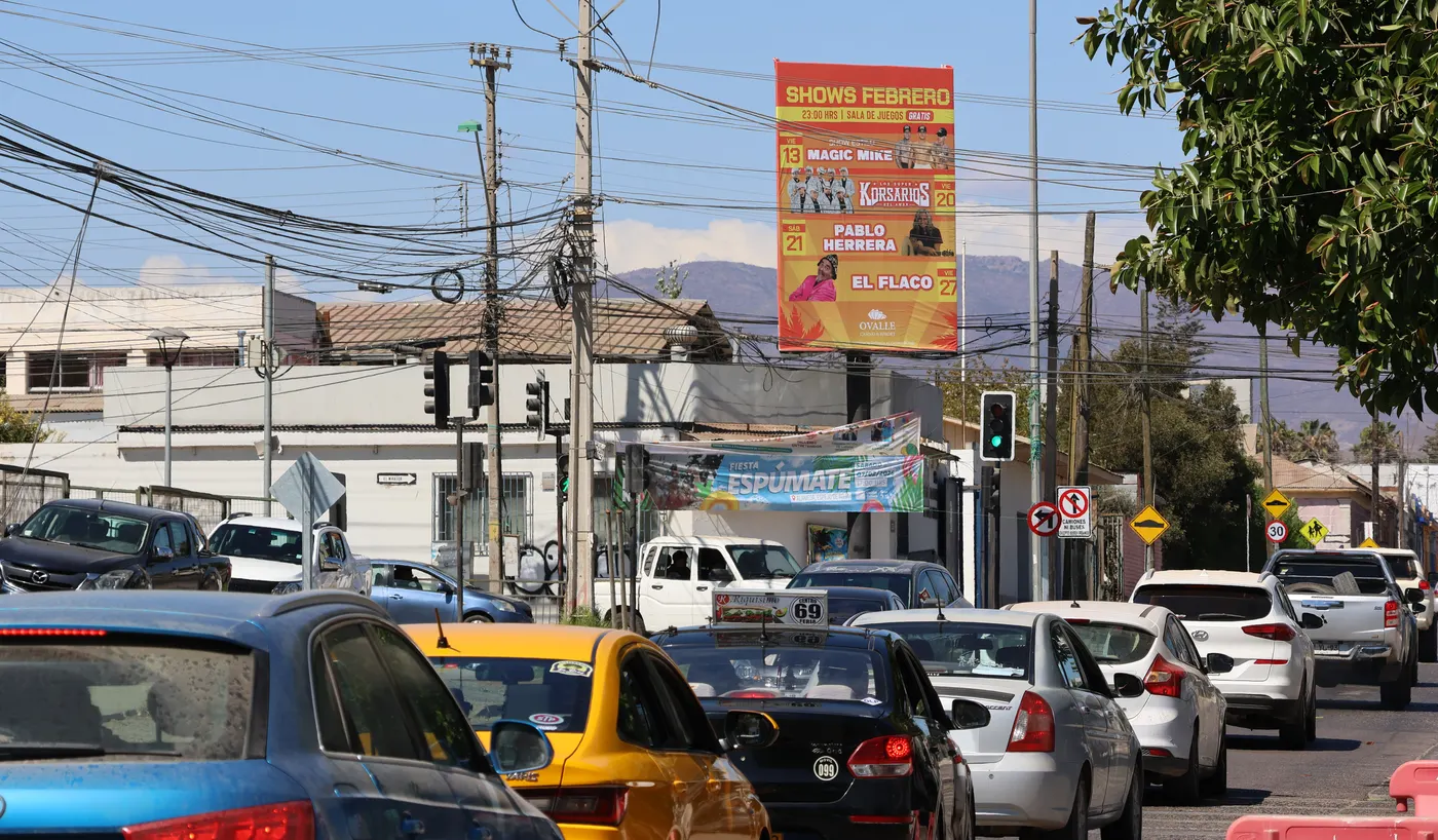 Letrero Av. Vicuña Mackenna con El Mirador, Acceso al Centro de Ovalle